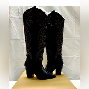 Steve Madden Black Lasso Western Boots NIB